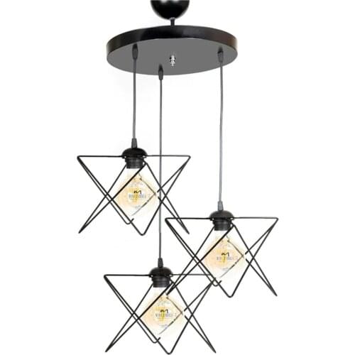 Curved Triple Chandelier 'Black' Pendant Lighting
