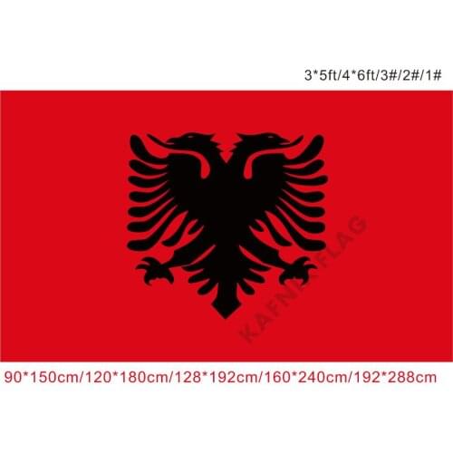 KAFNIK,free shipping 90x150cm/128*192cm/160*240cm/192*288cm big flags Albanian Flag for Indoor Outdoor Decorative