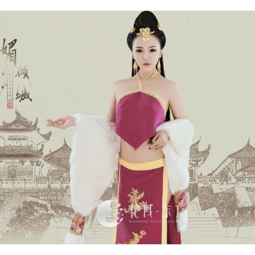 Mei Qing Cheng Chinese Bra DuDou Sexy Costume Performance Hanfu Tang Dynasty Stage Performance Hanfu Photography Costume
