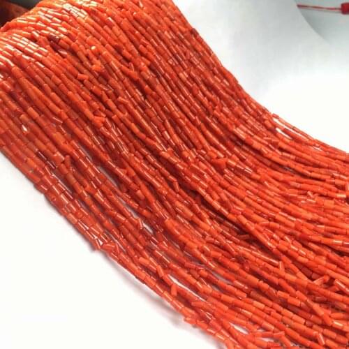Coral Beads Cylindrical Shape Isolation Spacer Beads for Jewelry Making DIY Bracelet Necklace Accessories Size 2x4mm