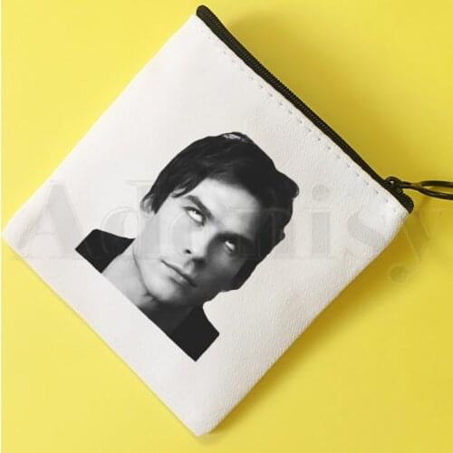 Damon Salvatore Coin Purse Illustration Key Case Chronicles Vampiricas Simple Small Bag The Vampire Diaries Creative Coin Purse