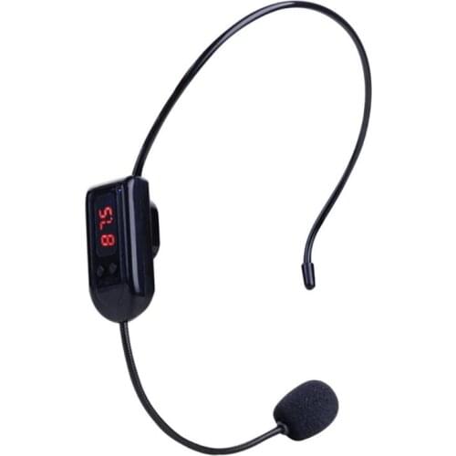 Microphone Headset Radio FM Wireless Headset Microphone Handsfree Megaphone Mic for Teaching Conference Guide Studio Promotion