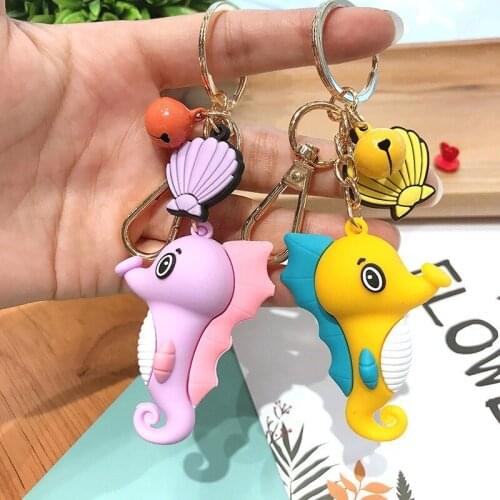 Seahorse cartoon key chain couple car bag pendant Claw Machine doll