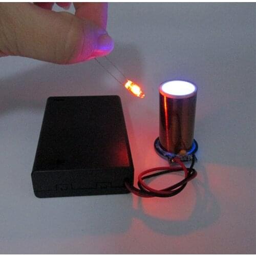 Assembled Mini Tesla Coil Kit Tiny Wireless Transmission Battery Powered Curriculum Design Model Toy