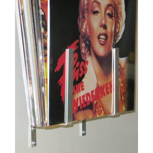 1 Pair Wall Mounted Vinyl Record Rack 7" 10"12"LP Singles Stand Holds Approx 25 Records