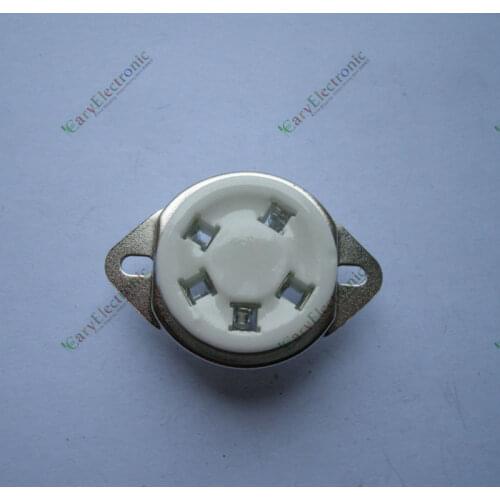 Wholesale and retail 4pcs 5pin New Silver Ceramic Tube Sockets top mount for vaccum tube 807 Valve free shipping