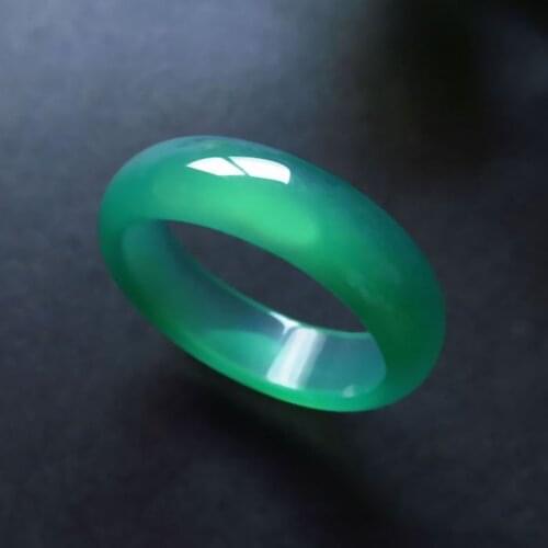 Wholesale Natural Chalcedony Hand-carved Jade Ring Fashion Jewelry Jade Jade Rings In Various Colors Lovers
