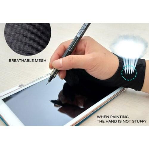 Two-fingers Artist Anti-touch Glove for Drawing Tablet Right Left Hand Glove Anti-Fouling for IPad Screen Board Finger Sleeve