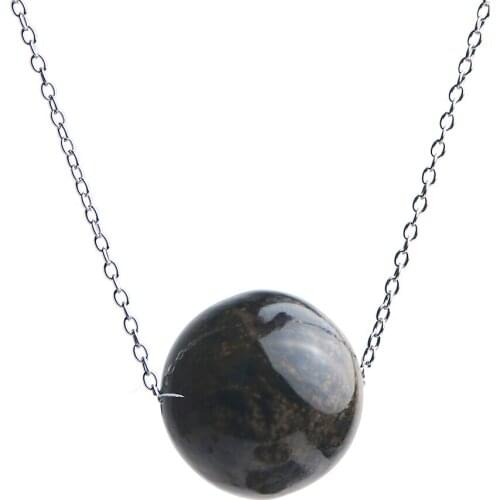 Genuine Natural Blue Pietersite Pendant Women Men Necklace Crystal Ball Sphere Bead Natural Stone Pendant AAAAA 14mm