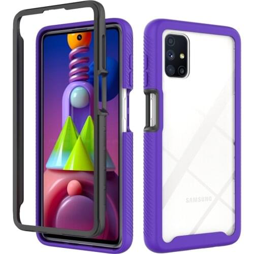 Anti Fall Armor Phone Case For Samsung Galaxy M51 M31 A11 A02S M60S M80S A01 A32 A12 A02 A81 A91 A22 Fashion 2 In 1 Bumper Cover