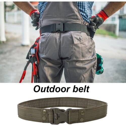 Outdoor Waist Belt Canvas Hunting Waist Band Outdoor Camping Hunting Training Belt with Plastic Buckle Clip
