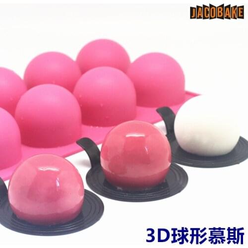 Christmas christmas 6CM spherical 3D modeling mousse cake mold French dot pudding jelly silicone mold
