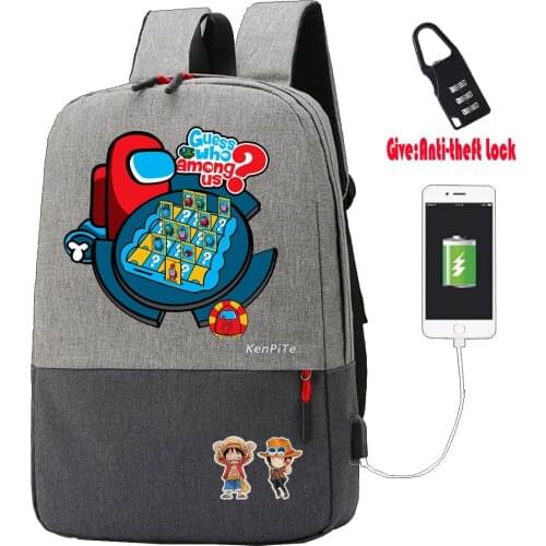 Game anime Backpack student school Bags men Travel bag teenagers Laptop Anti-theft USB Charging Knapsack boy book Bag