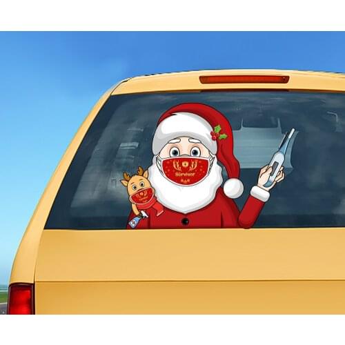 Grinch Funny Christmas Waving Window Wiper Decals Removable Auto Styling Rear Decoration Rear Windshield for Car Stickers