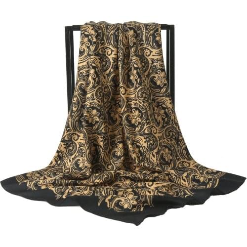Novel Design Scarf Retro Totem Printing Scarf Womens large Square Scarf Female Sex Head Scarves Shawl