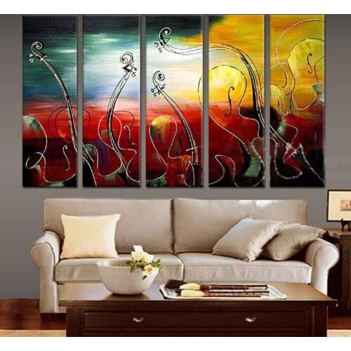 MODERN ABSTRACT Home WALL ART OIL PAINTING ON CANVAS abstract Guitar painting shipping no framed