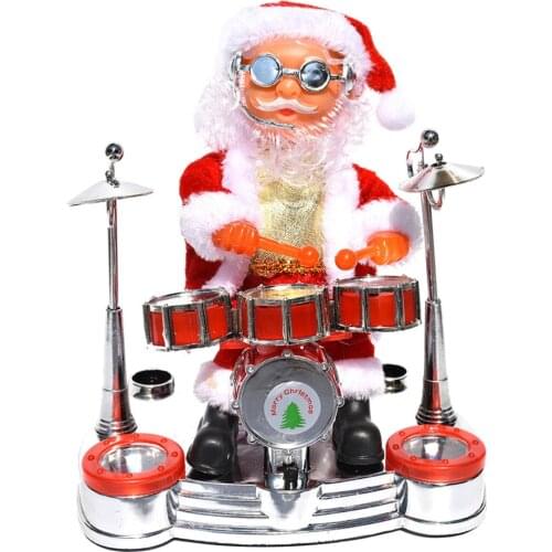 Dancing Singing Santa Claus Doll Musical Drumming Figure Electric Christmas Toy Battery Operated Home Decoration