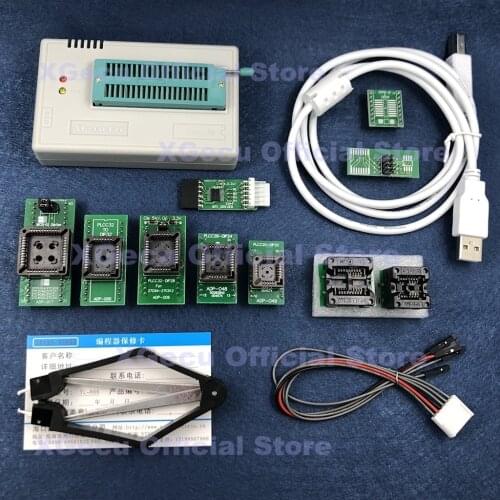 V10.27 XGecu TL866II Plus Universal Programmer support 15000+IC SPI Flash NAND EEPROM MCU PIC AVR+10PCS ADAPTER+PLCC EXTRACTOR