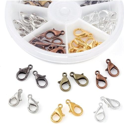 Platinum Plated Alloy Lobster Claw Parrot Clasps for DIY Metal Jewelry Nickel Free Size: about 12mm long, hole: 1.2mm