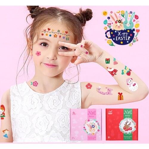 1box Cartoon Children Tattoo Sticker High Quality Waterproof Stickers Birthday Christmas Gifts Kids Party Gifts New Year Gifts