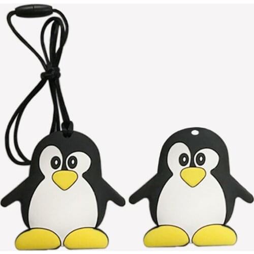 1PC Silicone Wholesale Funny Teether Cartoon Penguin Teether Teething For Baby Toy Safe For Baby New Hot Necklace