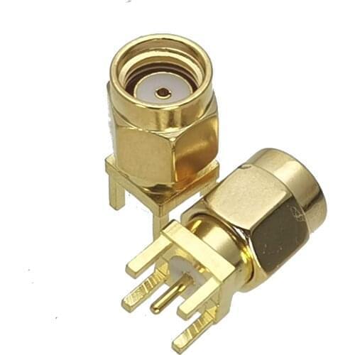 10Pcs Connector RP-SMA RPSMA Male jack Solder PCB Mount RF Adapter Coaxial High Quanlity