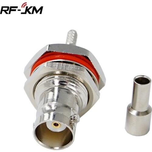 10pcs BNC Female Jack Crimp Bulkhead O-Ring Coax Connector For RG179 RG174 RG316