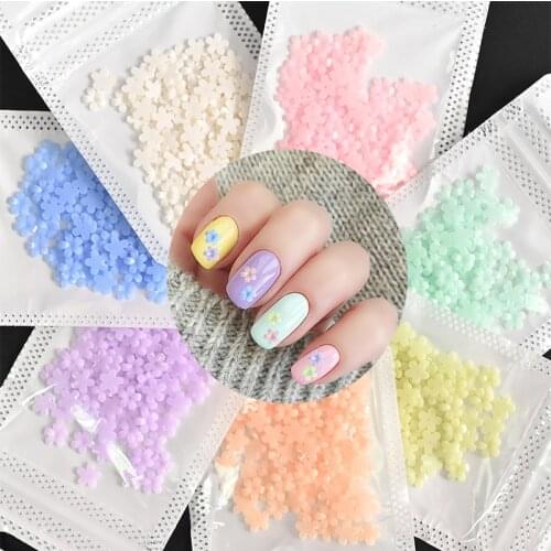 100pcsColors Changing 5-Petaled Flower Rhinestones Nail art decor 2021! (6mm)Supplies for professionals Light Variation Charms