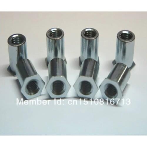 100Pcs Hole Through Carbon Steel M4x16 Plates Punching Hex Insert Rivet for Nuts