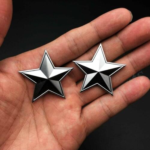 2pcs Matte Silver Pentacle Pentagram CPC Car Trunk Emblem Badge Decal Sticker
