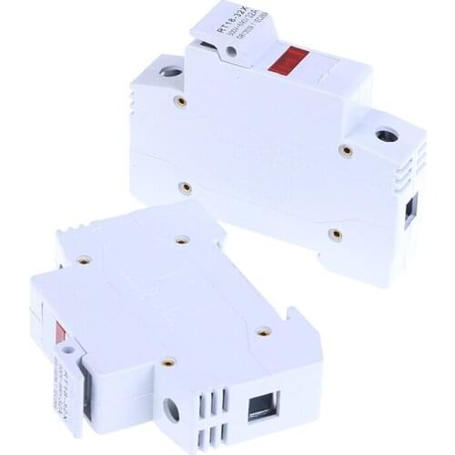 2 PCS Rt18-32x Ac 380v 32a 1 Pole 10x38mm Din Rail Mount Fuse Holder Base Wholesale