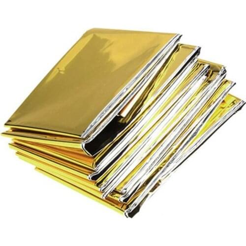 2021 Rescue First Aid kit Camp Keep Foil mylar Lifesave Warm Heat Bushcraft Outdoor Thermal Dry Emergent Blanket Survive Drop