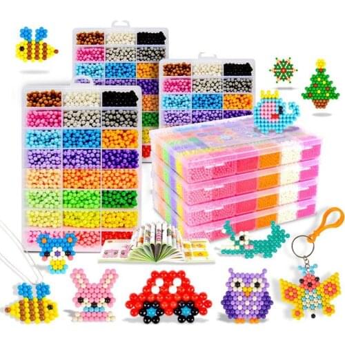 24 Colors DIY Magic Beads Animal Molds Hand Making 3D Puzzle Kids Educational beads Toys for Children Spell Replenish
