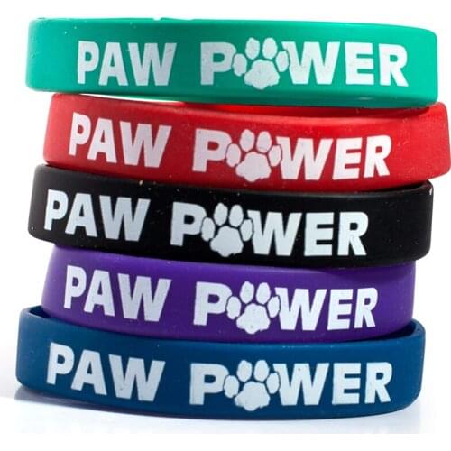 300pcs Paw Power Silicone Wristbands Bracelets Free Shipping by DHL