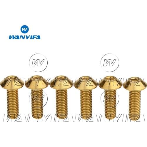 Wanyifa Titanium Bolts M8X25mm Allen Button Head Screw for Bicycle Motorcycle Disc Brakes Screw 6Pcs