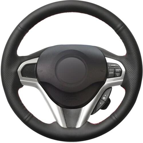 Black PU Faux Leather Hand-stitched Car Steering Wheel Cover for Honda CR-Z CRZ 2011 2012 2013 2014 2015 2016