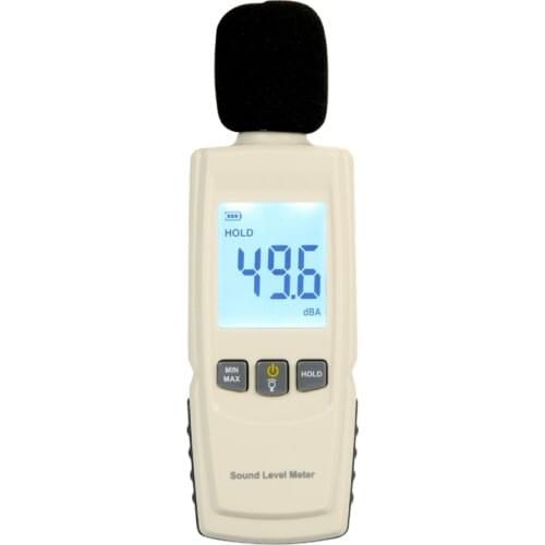 Digital Sound Level Meter Noise Tester 30-130dB In Decibels LCD Screen With Backlight Accuracy Up to 1.5dB Min Max Lock Data