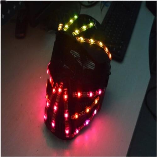 Colorful RGB LED Luminous Growing Flashing Helmet Halloween Christmas Headwear Mask Hat For Dancing Bar DJ Club Party Show