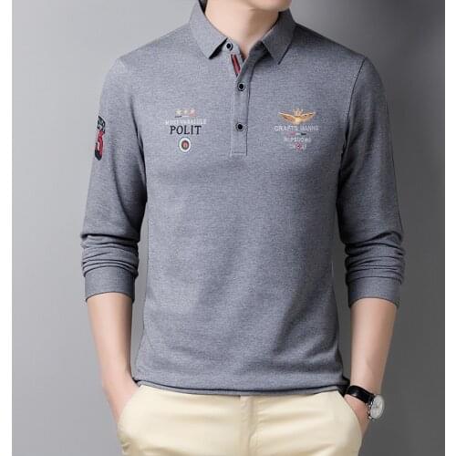 Men Long Sleeve T-Shirt Polo Shirt Printing Casual Fashion Street Style Youth Large Size 3Xl Men Casual High Quality