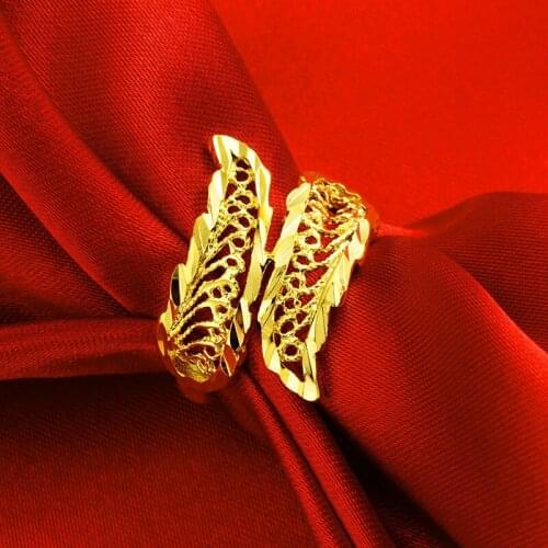 Hyperbole Flower Cuff Rings 18K Gold Creative Finger Ring Engagement Promise Wedding Jewelry