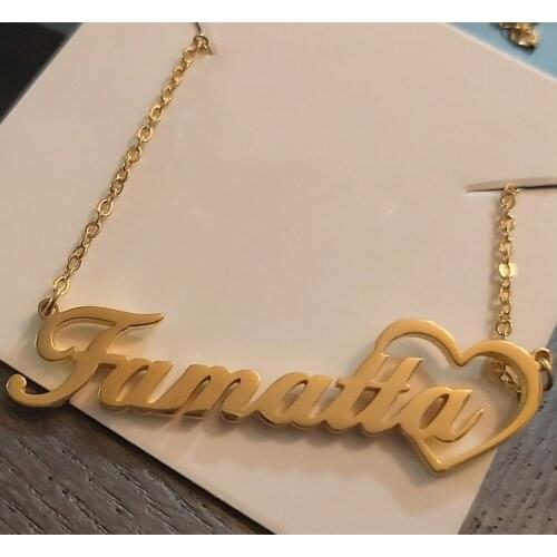 Dainty Heart Pendant Necklace Custom Name Necklace Personalized Private ID Choker Stainless Steel Fashion Jewelry Wedding Gifts