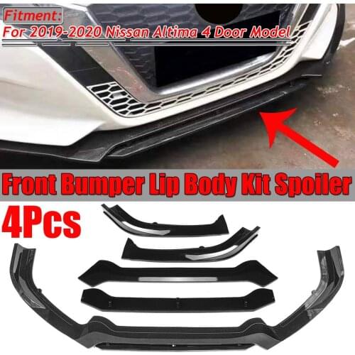 A Set Carbon Fiber Look/Black Car Front Bumper Splitter Lip Body Kit Spoiler Diffuser Protector For Nissan For Altima 2019 2020