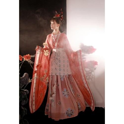 2021 chinese traditional hanfu wei jin dynasty vintage hanfu fairy princess cosplay costume floral printing folk dance hanfu