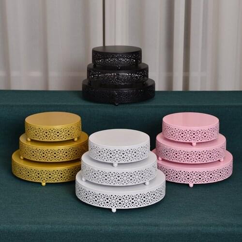 S M L Lace Cake Stands Holder Fruits Cupcake Display Plates Dessert Food Candy Snacks Comport Tray Baking Tools for Cakes