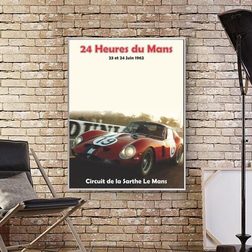 Le Mans 24 Hours 1962 June 23-24 Poster On Canvas Print Nordic Wall Art Picture For Living Room Home Decoration
