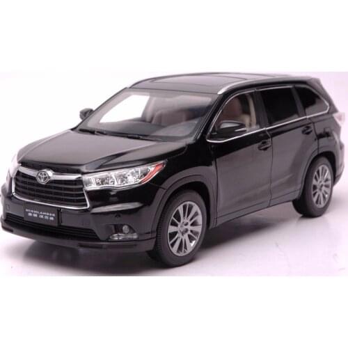 1:18 Diecast Model for Toyota Highlander 2015 Black SUV Alloy Toy Car Miniature Collection Gifts