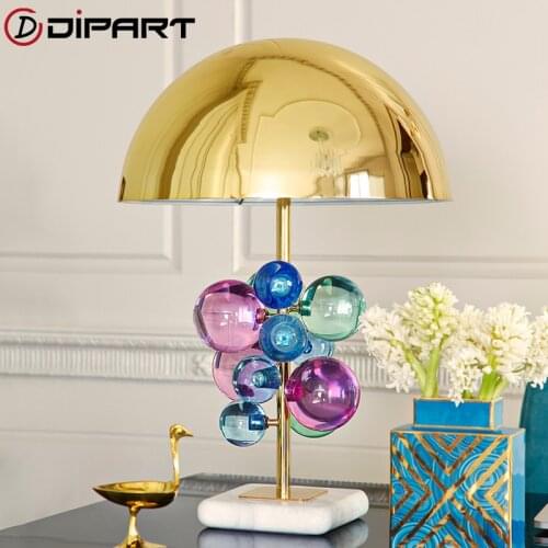 Nordic Minimalist Table Lamp Style Personality Art Living Room Dining Room Bedroom Bedside Metal Mushroom Desktop Decoration