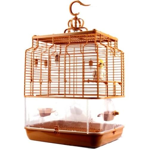 New bird cage for parrot tiger skin peony xuanfeng thrush lark cage plastic household ornamental villa cage