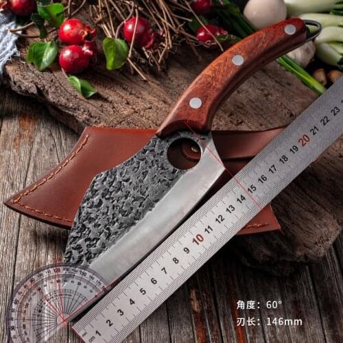 Boning Kitchen Knives Cleaver Handmade Meat Slicing Chef Knife Butcher Knife Cutter Cooking Knives With Sheath