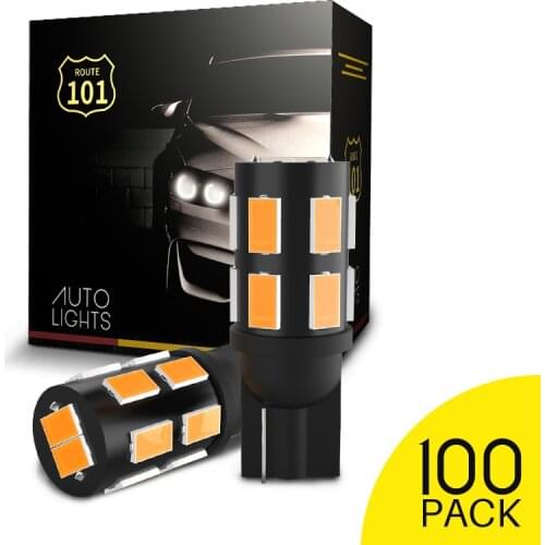 Route101 100x T10 W5W LED 4300K Warm White 12V LED Car Interior Dome Map Light Bulb 5W5 194 168 4500K T15 W16W Auto Reading Lamp